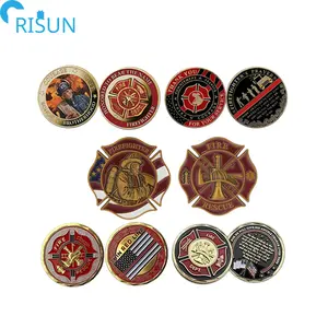 Fabricage Op Maat Gemaakt Brandweerman Team Bedankt Uitdaging Munt Custom Logo Brandweerman Gebed Dapperheid Brandweerman Gift Coin