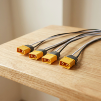 Câble adaptateur XT60 mâle-femelle, connecteur XT60H, 2 broches, câble d'extension, application alimentation 30A 12V IP40, plaqué or, nylon