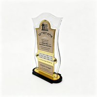 Plaque commémorative Judaica personnalisée en acrylique doré, gravée et cintrée, pour la reconnaissance des dons de la communauté juive de la synagogue