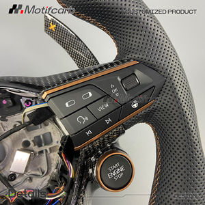Volante de fibra de carbono LED personalizado para Seat Cupra Leon ST Formentor VZ Tavascan Born Ibiza FR con empuñaduras de microfibra - Product Image 4