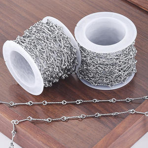 Chaîne de collier marin en acier inoxydable vintage <span class=keywords><strong>à</strong></span> coupe <span class=keywords><strong>diamant</strong></span> plate, capuchons de perles pour la fabrication de bijoux, bracelet, cheville, accessoire en vrac - Product Image 1