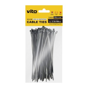 Attaches-câbles Vito 2,5x100mm en nylon avec protection UV, 100 pièces - Product Image 1
