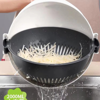 9-in-1 Handmatige Multifunctionele Groentesnijder, -hakker, -rasp voor aardappel, wortel, ui, met afdruipmand, fruit- en groentesnijder, PP