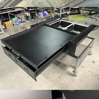 Système de rangement pour benne de pick-up, boîte à outils coulissante double pour le camping, le overlanding et les équipements de travail