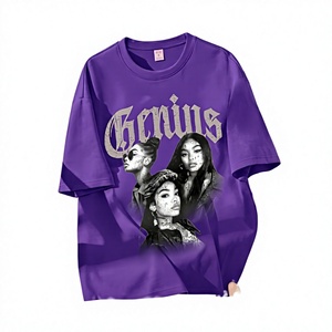 Camiseta Gráfica Oversize Unisex con Logo Personalizado OEM, Estampado Rosa Genius, Cuello Redondo, Ajuste Holgado, Estilo Urbano, Poliéster - Product Image 5