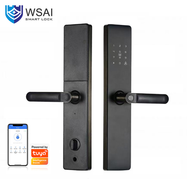 Smart Security Fingerprint Door Lock with Tuya App WiFi Cloud Storage Fingerprint Password Key & Card Unlock for Home