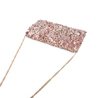 Sac à main de créateur à perles rose bling complet pour dames chaînes sacs à main pochette de soirée sac à main