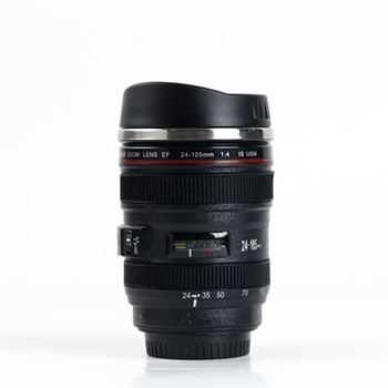 Seaygift High Quality New Fashion Stainless Steel Insulated Coffee Cup Camera Travel Lens Mug