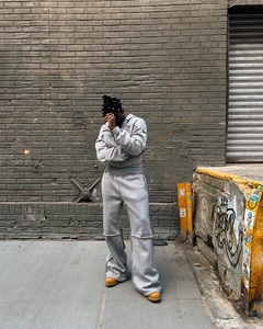 Bán Buôn Tùy Chỉnh Chạy Bộ Đặt Phòng Tập Thể Dục Sử Dụng Lỏng Phù Hợp Với Tracksuit Heavyweight Quá Khổ Baggy Sweatpants Và Hoodies Thiết Lập - Product Image 5