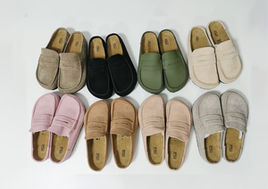 Mule Loafers Stile Birkenstock, Unisex, Retro Casual in Camoscio Opaco con Logo Inciso, Ciabatte Estive e Autunnali da Esterno - Product Image 6