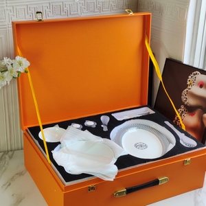 Tableware <b>Set</b> for Home Hotel Modern Chinese Gold Rim Customizable for Family <b>Dinners</b> Coffee Promotional <b>Sets</b> - Product Image 3