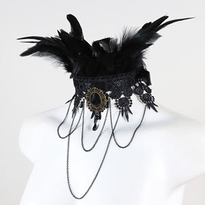 เครื่องประดับคอแบบขนนกสีดำสไตล์โกธิควิคตอเรียน สำหรับการแสดงละครเวทีและคอสเพลย์ - Product Image 2