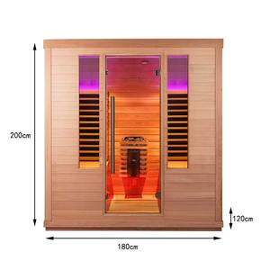 <span class=keywords><strong>Sauna</strong></span> de carbono infrarrojo de espectro completo de <span class=keywords><strong>220V</strong></span> de lujo, capacidad para 4 personas, cicuta de cedro rojo, madera para dormitorio, apartamento, baño, V - Product Image 4