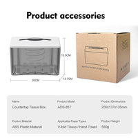 Distributeur de serviettes de table en ABS transparent avec logo personnalisé et design à ressort pour restaurants et hôtels