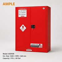 Armoire de sécurité pour produits inflammables en acier rouge de 170 L (45 gallons) à double porte pour laboratoire, atelier, projets industriels B2B