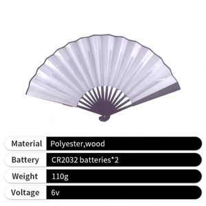 Factory Price Plastic Portable Led Light <b>up</b> 5 Folding Flap Hand Held <b>Fan</b> for Wholesale - Product Image 4
