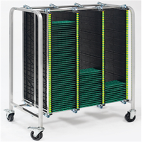 Chariot de stockage antistatique en acier inoxydable ESD pour ligne de production SMT, chariot de manutention de cartes de circuits imprimés