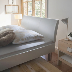 Moderno noce massello di legno di quercia testiera del <span class=keywords><strong>letto</strong></span> con stile di Design cinese e accenti di cuoio per l'applicazione della camera da <span class=keywords><strong>letto</strong></span> - Product Image 3