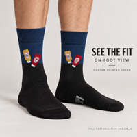 Chaussettes personnalisées OEM pour l'automne en polyester/nylon/coton/fibre de bambou/laine, résistantes aux accrocs, séchage rapide, sans couture, impression numérique 360°