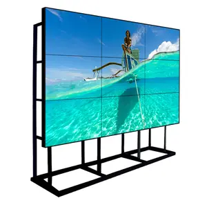 Digital Iklan LCD TV Dinding Bezel Super Sempit 0.88Mm LCD 4K UHD Led Backlight Dinding Video 3X3 55 Inci