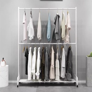 Présentoirs à vêtements pour magasins de vêtements pour hommes et femmes Cintres à double couche au sol qui peuvent être réglables - Product Image 4