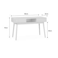 Meuble de bureau moderne en MDF avec pied en bois massif, table de console avec 2 tiroirs