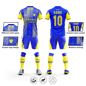 Akilex Sportkleding 100% hoogwaardig polyester voetbalkleding professioneel custom design sublimatie heren voetbalshirts - Product Image 6