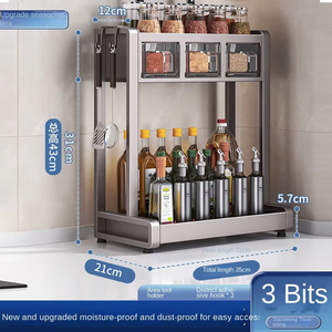 Étagère à épices moderne multifonctionnelle à double niveau en acier au carbone, personnalisable, facile à installer, vente chaude 2025 - Product Image 6