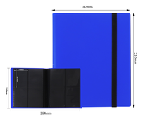 Reliure pour cartes à collectionner en PP à 4 pochettes, reliure pour cartes à chargement latéral de 160 cartes avec sangle élastique pour jeu de cartes à collectionner, cartes de sport