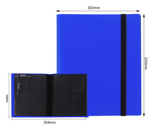 Carpeta de Cartas Coleccionables de PP de 4 Bolsillos, Carpeta de Cartas de Carga Lateral para 160 Cartas con Correa Elástica para Juegos de Cartas Coleccionables y Deportivas - Product Image 1