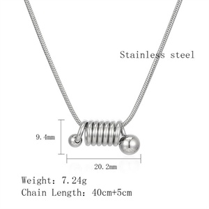 Collar de Cadena de Serpiente con Colgante de Oro, Diseño de Círculo Trenzado, en Acero Inoxidable y Titanio Antideslustre, para Hombre - Product Image 6