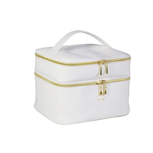 Bolsas de Maquillaje de Piel Vegana Personalizadas para Viaje, Tamaño Grande, Lavables, Blancas, para Mujer - Product Image 3