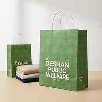 Luxuriöse Kraftpapier-Geschenktüte mit Personalisiertem Logo Verfügbar Kleine Größe Grün Langlebig zum Einkaufen und Tragen
