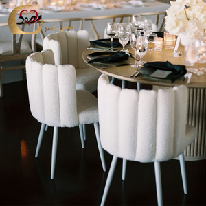 Party Event <b>Single</b> Seater Sofa Restaurant White Velvet Wedding <b>Chair</b> Sofa - Product Image 4