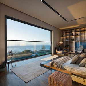 Thiết kế hiện đại tự động dọc mở thấp E Kính biệt thự nhiệt an ninh cao nóng bán điện nâng cử<span class=keywords><strong>a</strong></span> sổ Hợp kim nhôm - Product Image 1