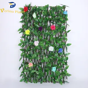 Vendita all'ingrosso espandibile faux ivy scherma-Recinzione per la privacy in finta edera espandibile per la decorazione della casa verde di alta qualità
