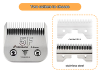 Lame de tondeuse professionnelle pour animaux de compagnie 5F (6,4 mm) - Lame A5 compatible avec la plupart des tondeuses Andi Oster - Lame en céramique pour tondeuses pour animaux