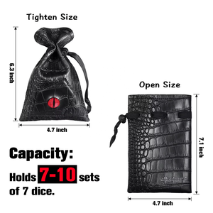 Bolsa para <span class=keywords><strong>dados</strong></span> con cordón de cuero PU, bolsa para <span class=keywords><strong>dados</strong></span> DND, bolsa de almacenamiento para cartas de tarot y oráculo, regalo, monedas, accesorios de joyería, bolsa para <span class=keywords><strong>dados</strong></span> - Product Image 3