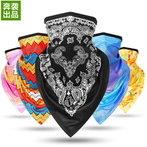 Écharpe triangulaire en soie glacée respirante, masque facial unisexe, cache-cou pour le cyclisme en extérieur, bandana de pêche - Product Image 3