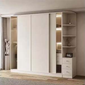 New Design Sliding <b>Door</b> Wooden Lacquer Modern White Simple Home <b>Wardrobe</b> Customized Size - Product Image 1