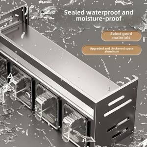 Estante de almacenamiento de cocina multifuncional sin taladro montado en la pared, juego de tarros de especias tipo vajilla de PP de Metal de doble nivel para uso doméstico - Product Image 4