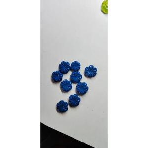 Cuarzo turquesa azul tallado en forma de flor, piedra preciosa tallada de 18 mm, piedra de cuarzo turquesa suelta, talla de flor azul en piedra preciosa. - Product Image 3