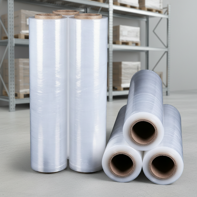 Stretch Film 20 Microns LLDPE Moisture Proof Soft Stretch Wrap Film 50cm Width 300m Customizable Transparent Machine Grade Roll