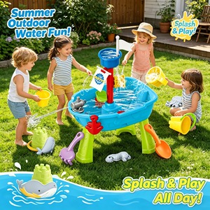 Tavolo da Gioco Estivo per Bambini a Tema Nave Pirata con Cannone ad Acqua, Ruota Girevole, 2 Secchielli e 2 Pale per Giochi all'Aperto - Product Image 2