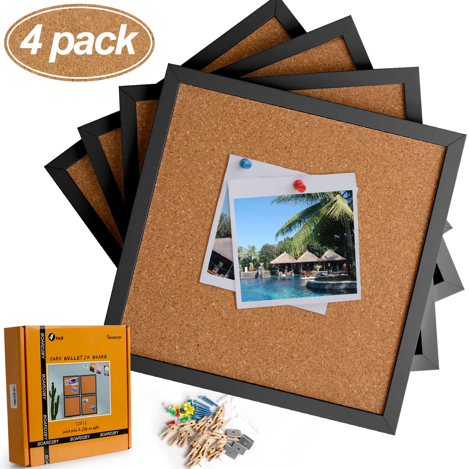 Bulletin board 12*12 inch decorative board cork board from factory