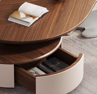 Table basse en forme de feuille : Table basse moderne de style vintage en bois avec structure en acier inoxydable (Nouveau modèle 2026) Feuilles