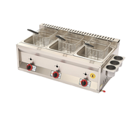 Équipement de cuisine commerciale pour restaurants et traiteurs, friteuse à gaz en acier inoxydable 24L à 3 bacs pour poulet et pommes de terre