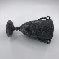 Urne trophée vintage en fer, thermolaquée, durable, pour extérieur, pot de fleurs en métal noir vieilli, décoration de jardin rustique, conteneur vert