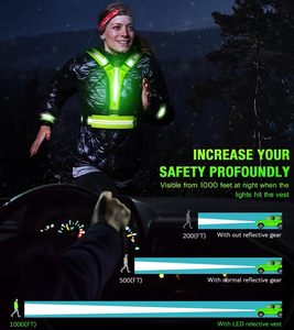 אפוד בטיחות מחזיר אור עם תאורת LED נטענת ב-USB, מתכוונן, עמיד למים, דרגה 2 של ANSI, עם אפשרות להתאמה אישית של לוגו, לריצה ולרכיבה בלילה - Product Image 6