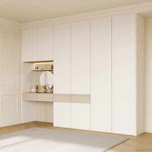Set Armadio e Toletta Santopova Contemporaneo Bianco, Mensole Illuminate a LED, Organizzatore per la Casa - Product Image 1